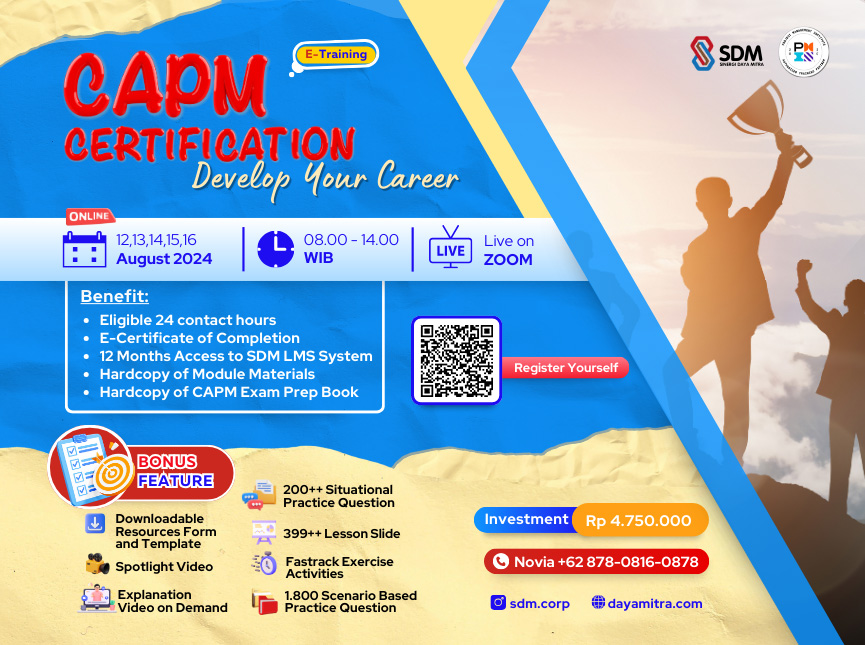 CAPM Certification - Develop Your Career August 2024 (E-Training)