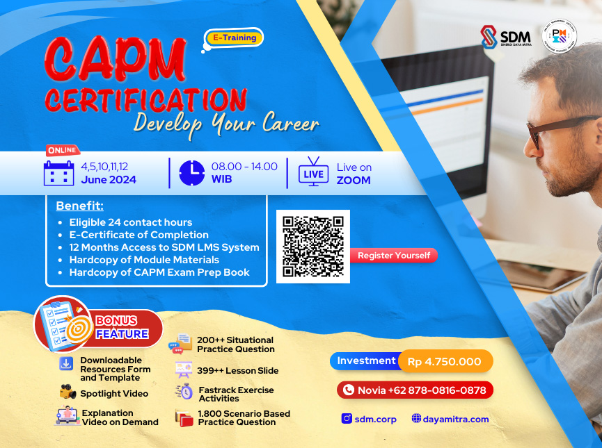 CAPM Certification - Develop Your Career June 2024 (E-Training)