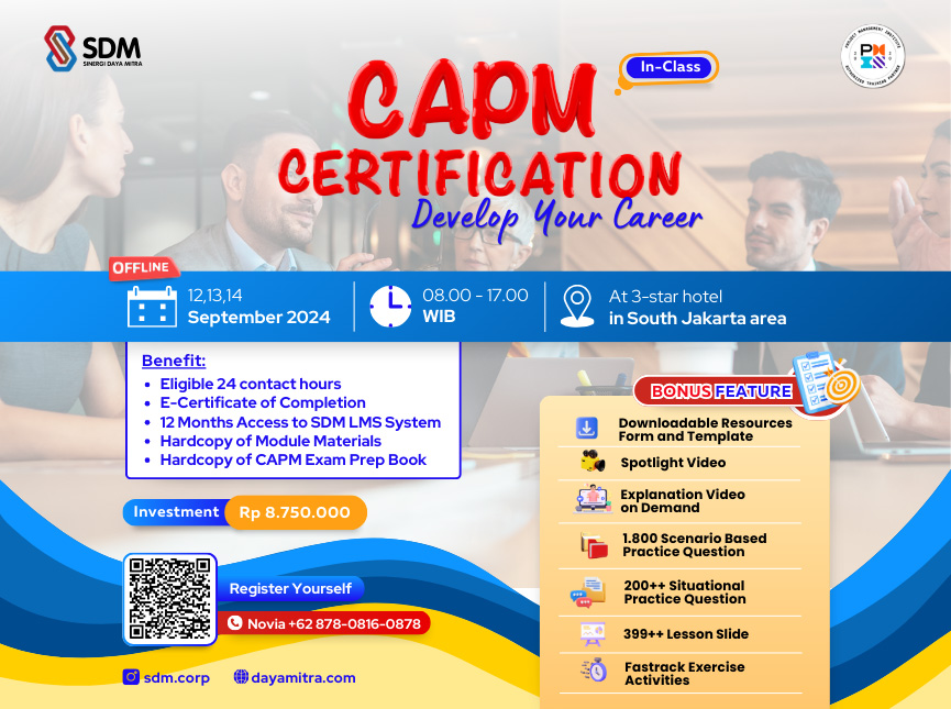 CAPM Certification - Develop Your Career September 2024 (In-CLass)