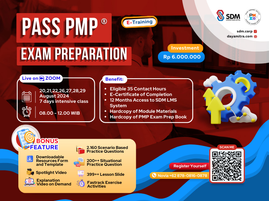 Pass PMP® Exam Preparation - August 2024 (E-Training)