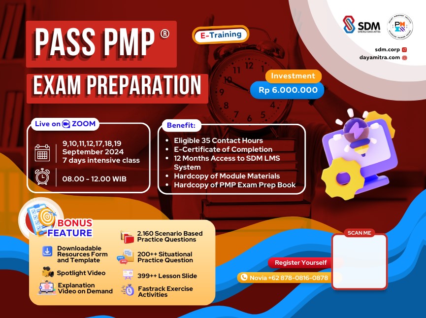 Pass PMP® Exam Preparation - September 2024 (E-Training)