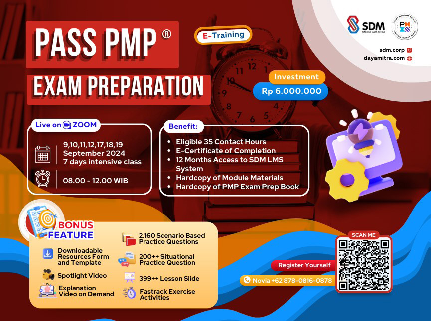 Pass PMP® Exam Preparation - September 2024 (E-Training)