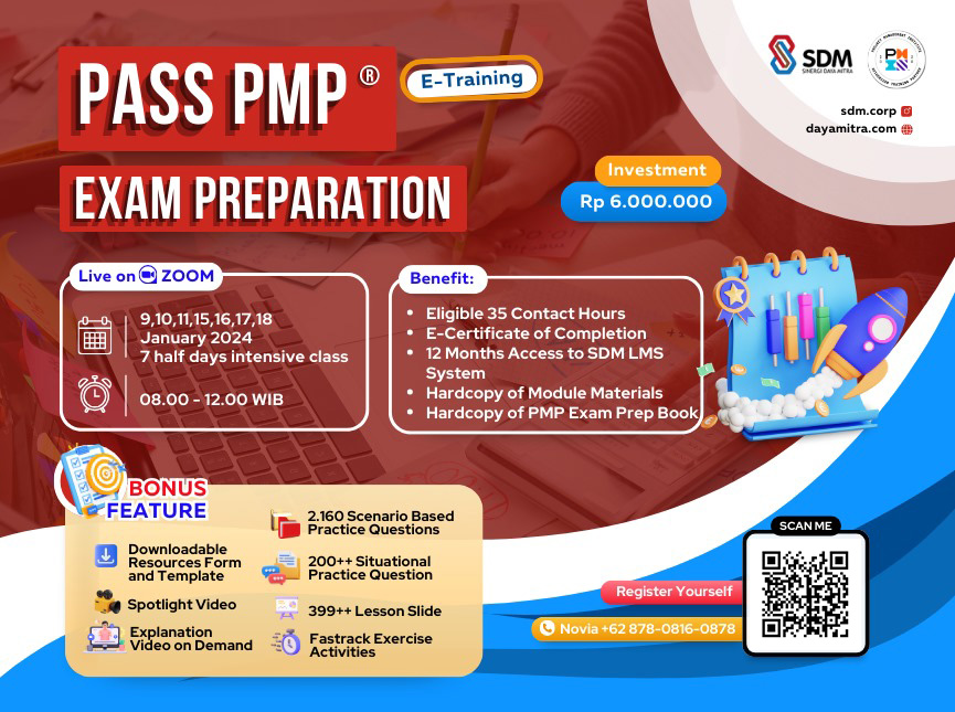 Pass PMP® Exam Preparation - January 2024 (E-Training)